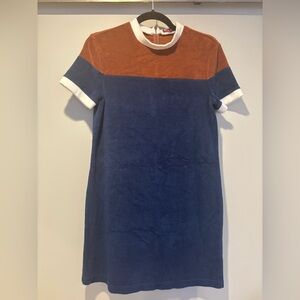STAUD Blue and Brown Mini Dress